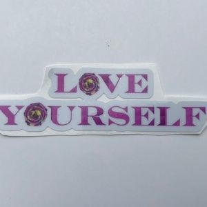 love yourself sticker purple waterproof vinyl